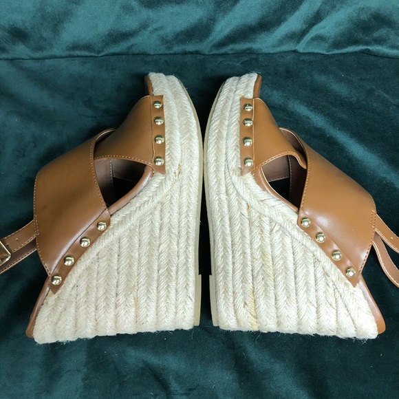 Steve Madden Elinna Wedge Brown Tan 8.5 - Picture 2 of 8
